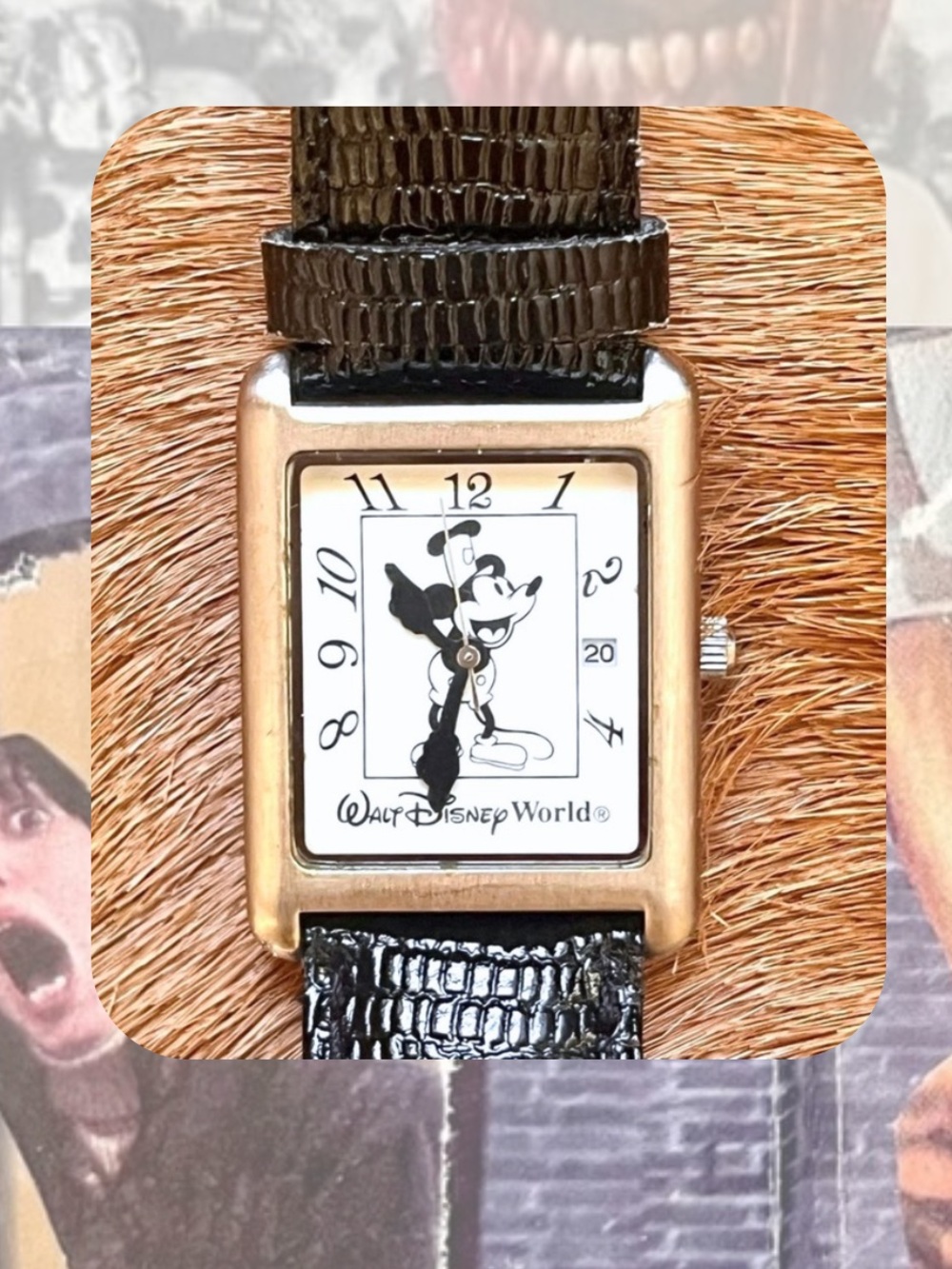 vintage Disney Mickey Mouse genuine leather watch